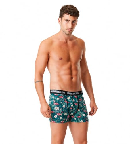 Detalle de FREEGUN Caleçon Boxer Homme Sport – Lot de 5 Noir, 2XL