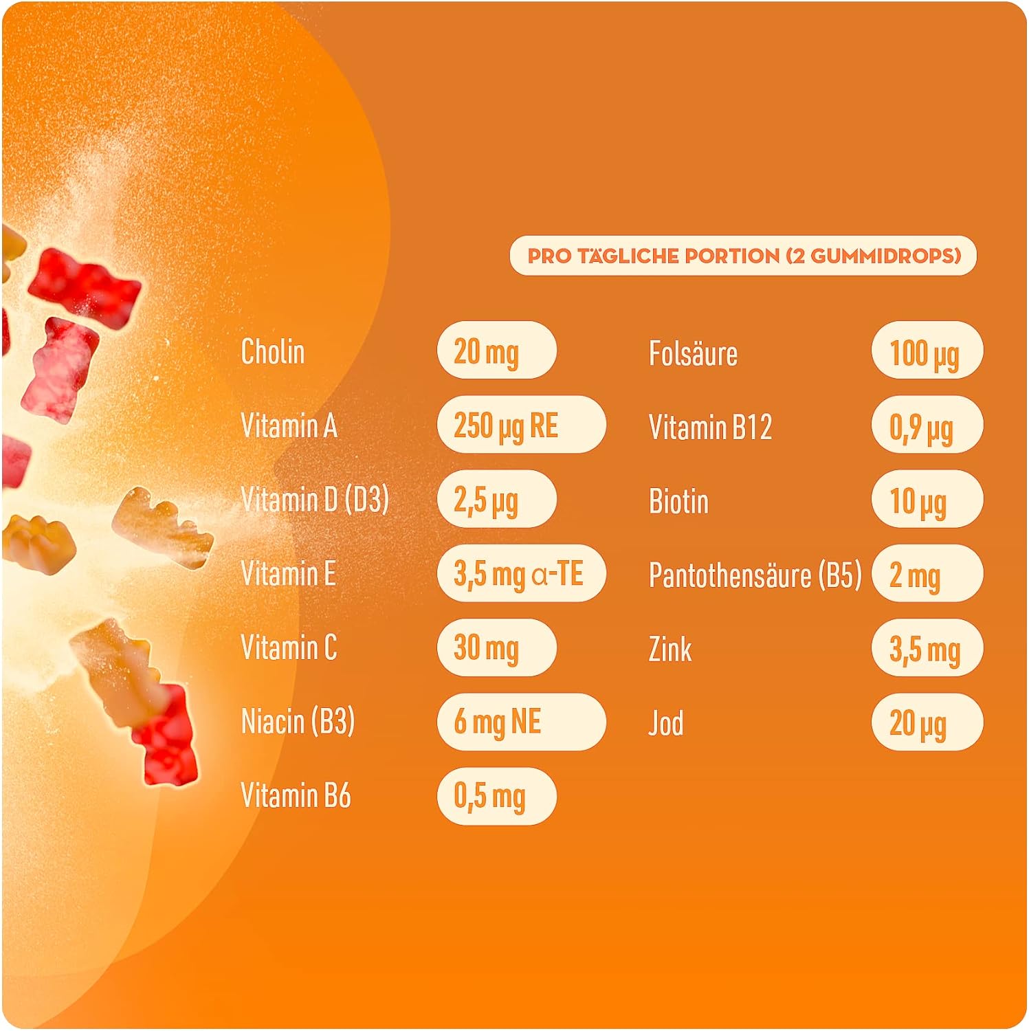 Detalle de New Nature Kinder Multivitamin Fruchtgummis mit Zink, Vitamin C & D – Kindervitamine ab 3 Jahren (60 Gummis)