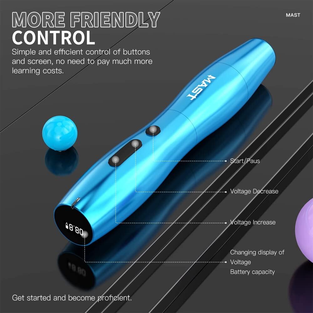 Thumbnail 3 de Mast P20 stylo sans fil de tatouage rotary 2,5 mm – avec 2 batteries et écran OLED