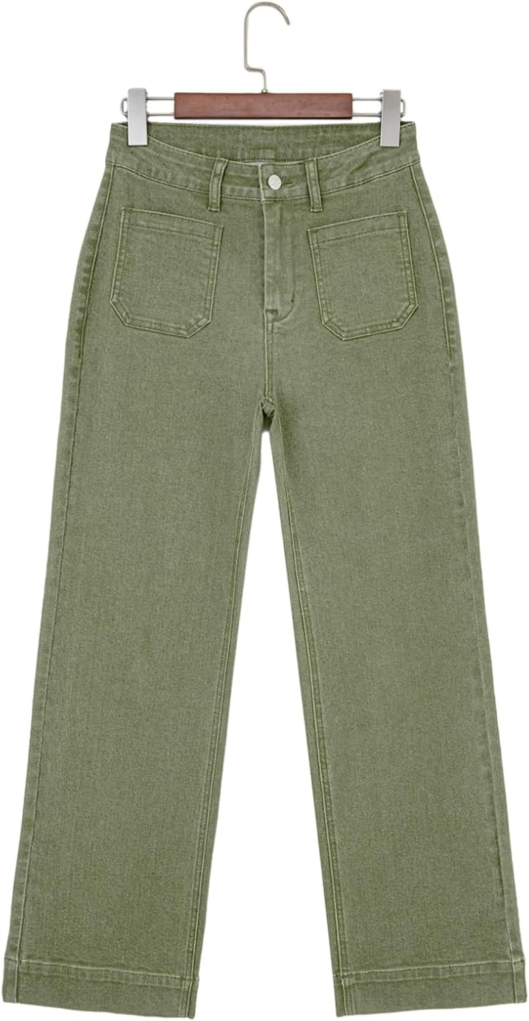 Detalle de Astylish AHBW7874977-P Women's High-Waisted Wide-Leg Jeans