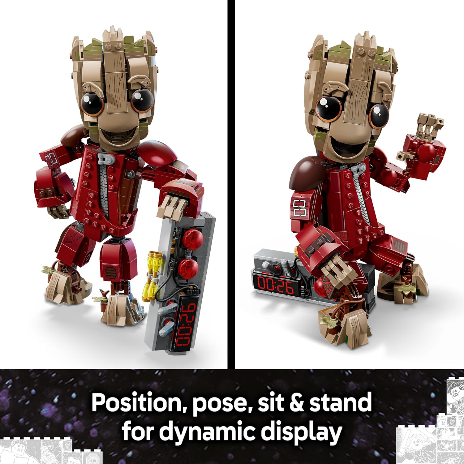 Thumbnail 2 de LEGO Marvel Ravager Jumpsuit Groot Figure 76341 – Collectible Toy for 10+ Years