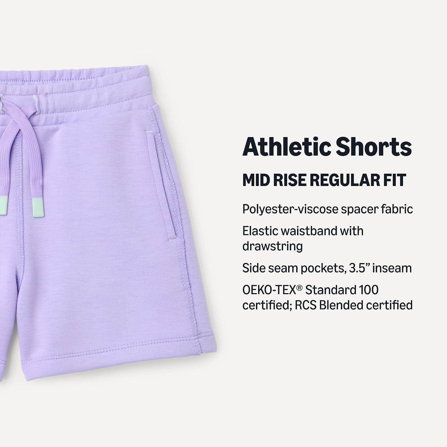 Detalle de Amazon Essentials Girls' Athletic Regular Fit Workout Shorts with Pockets