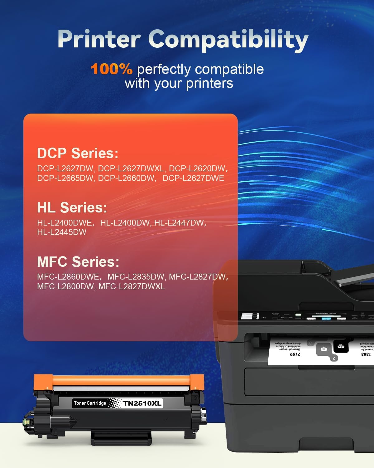 Detalle de Skydo TN2510XL TN2510 High Yield Black Toner Cartridge (compatible, 3,000 pages XL)