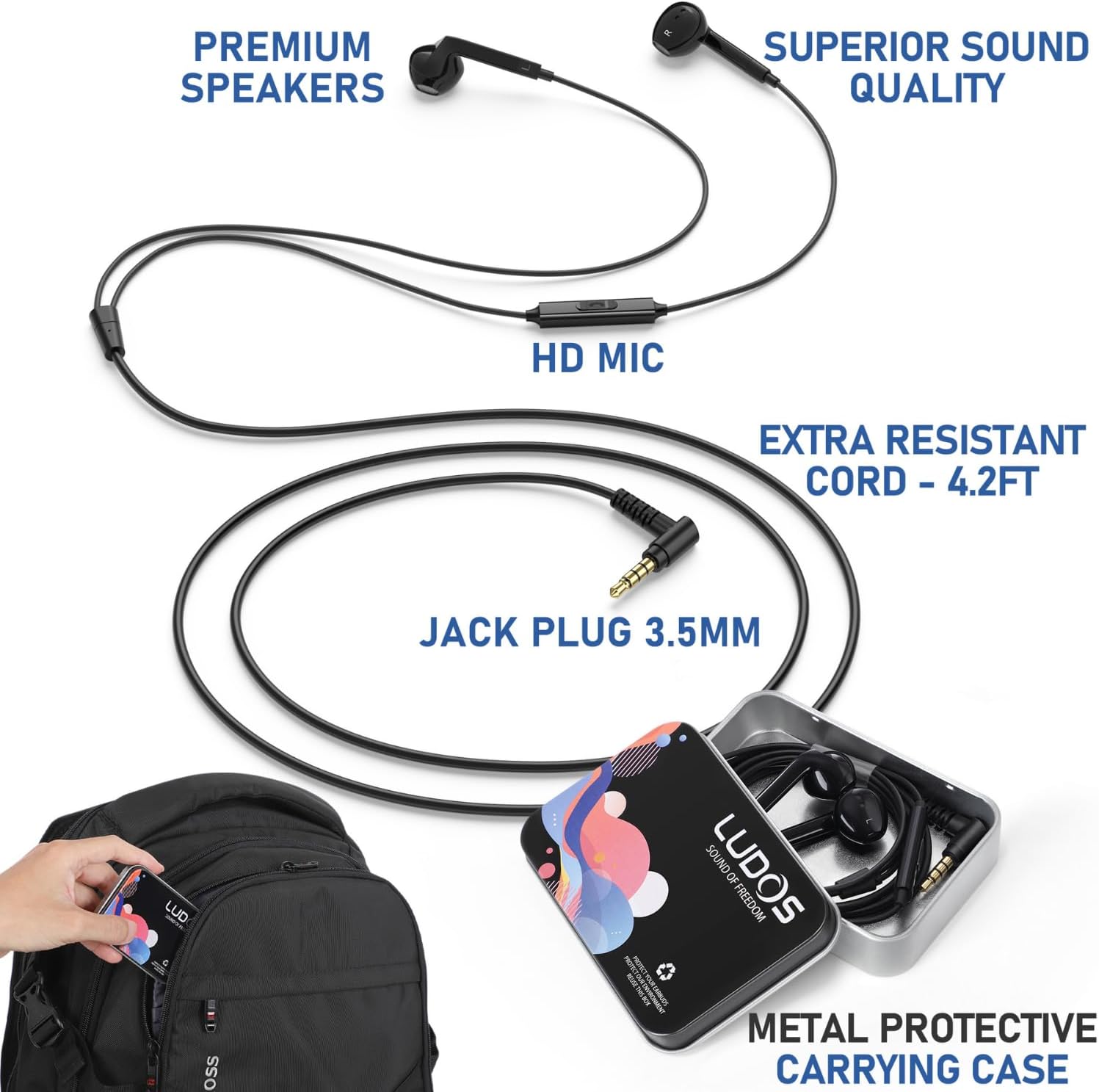 Thumbnail 1 de LUDOS FEROX Auricolari in-ear 1,3 m