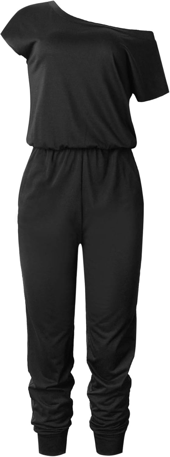Thumbnail 1 de iChunhua Women Summer Off One Shoulder Jumpsuit with Pockets