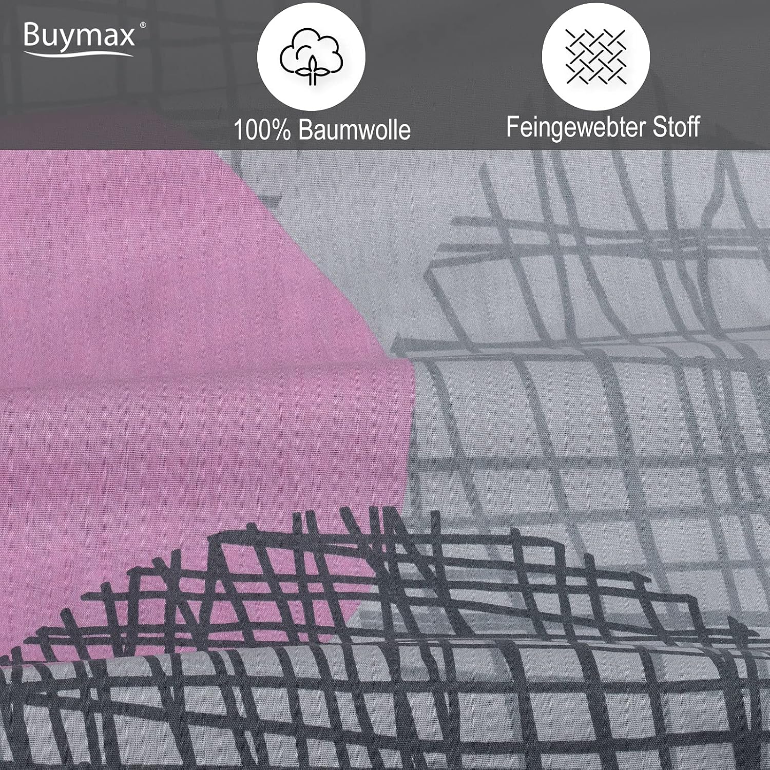 Thumbnail 3 de Buymax Bettwäsche 200x200 100% Baumwolle
