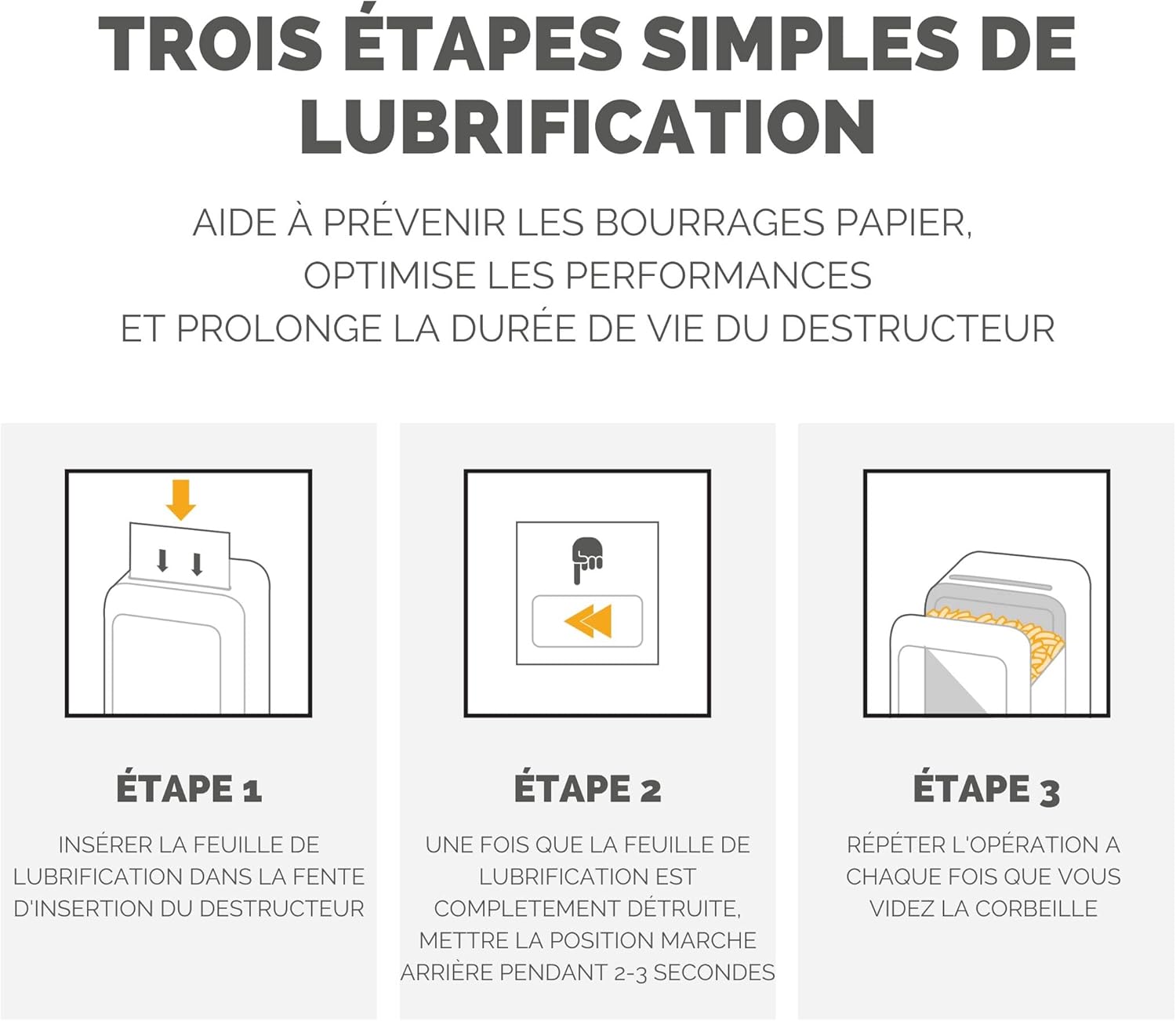 Detalle de Fellowes Lot de 10 feuilles lubrifiantes pour destructeur de documents (4025601) – performance et réduction des bourrages