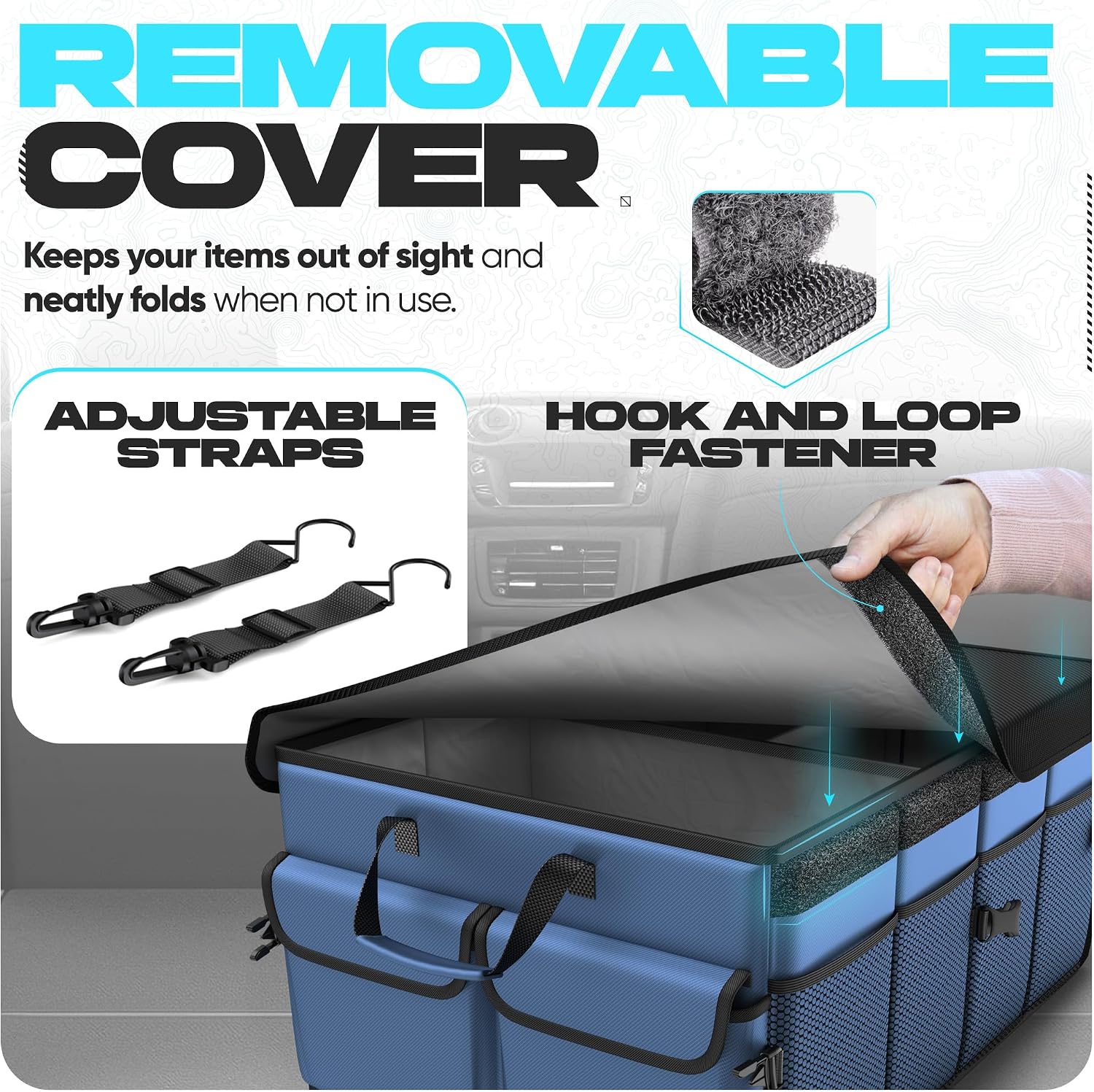 Thumbnail 4 de FORTEM Car Boot Organiser Storage – Sturdy, collapsible multi-compartment organiser for the boot