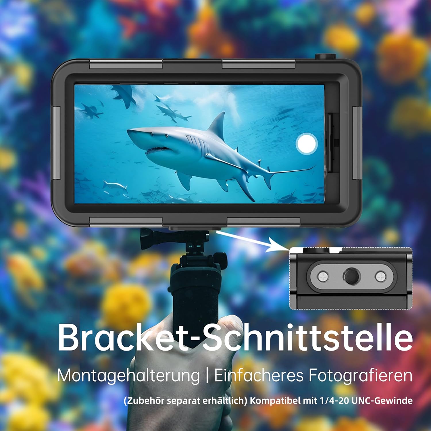 Thumbnail 3 de Ezanmull Unterwasser-Tauchgehäuse für iPhone 17/16/15/14/13/12/11 Pro Max & mehr – wasserdicht bis 15 m (schwarz)