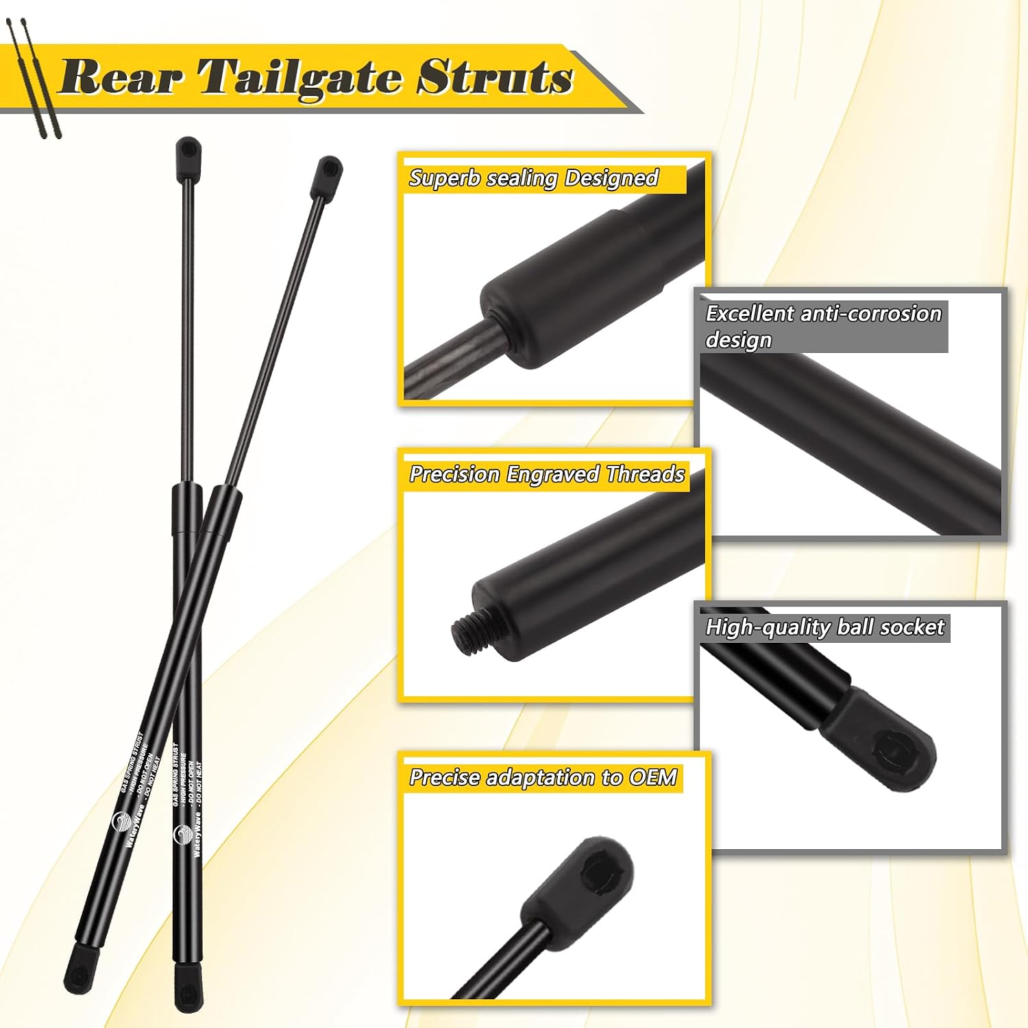 Detalle 2 de WateryWave 2Pcs Tailgate Struts for Suzuki Swift Mk5 (2017–2023) – 245N Replacement