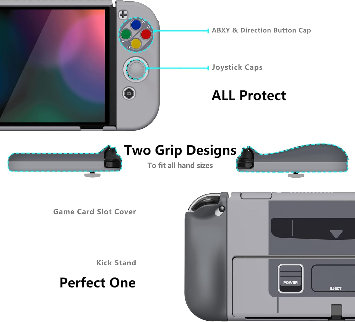 Thumbnail 4 de playvital AlterGrips Protective Slim Case for Nintendo Switch OLED