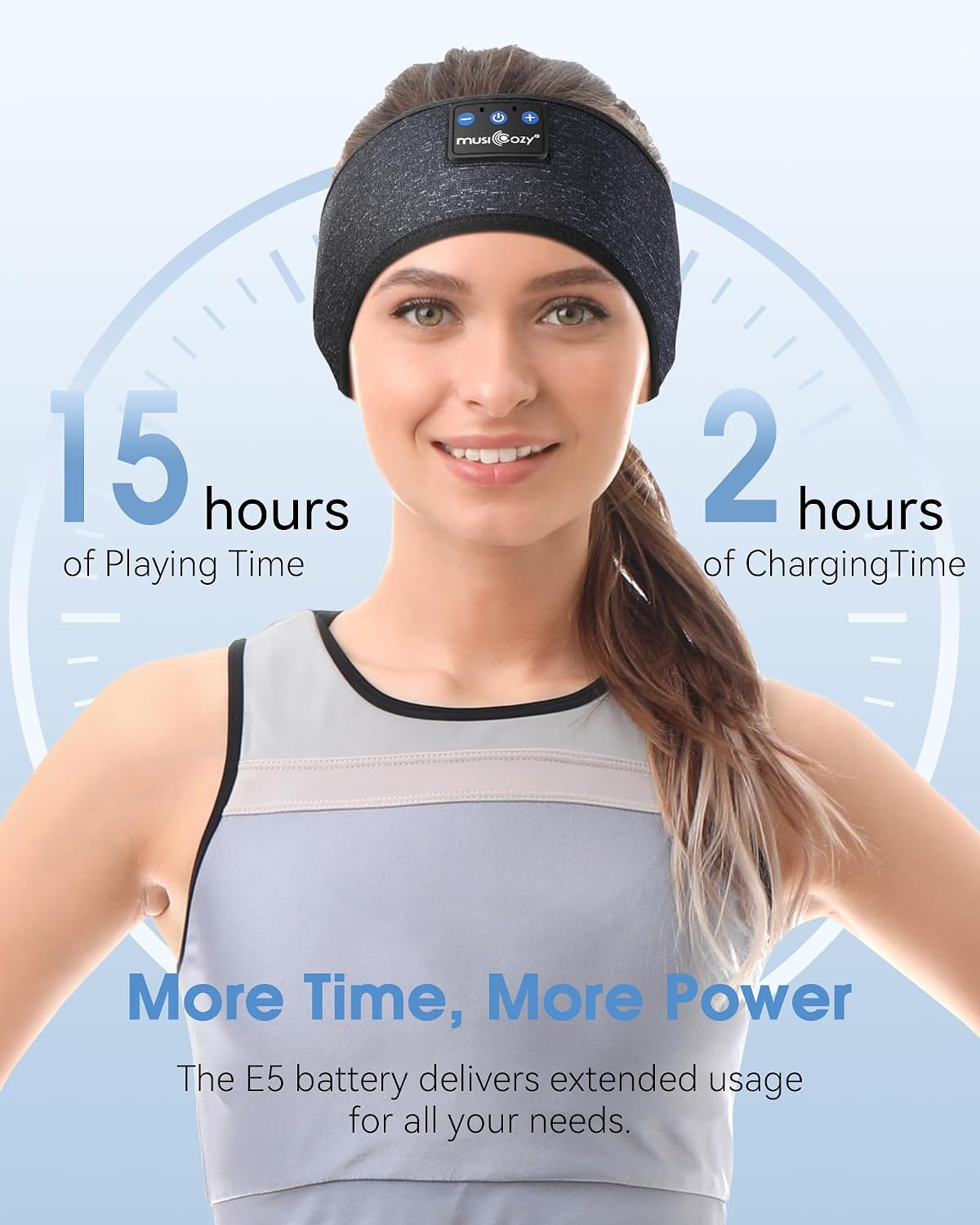 Detalle 2 de MUSICOZY Bluetooth 5.4 sleep headband