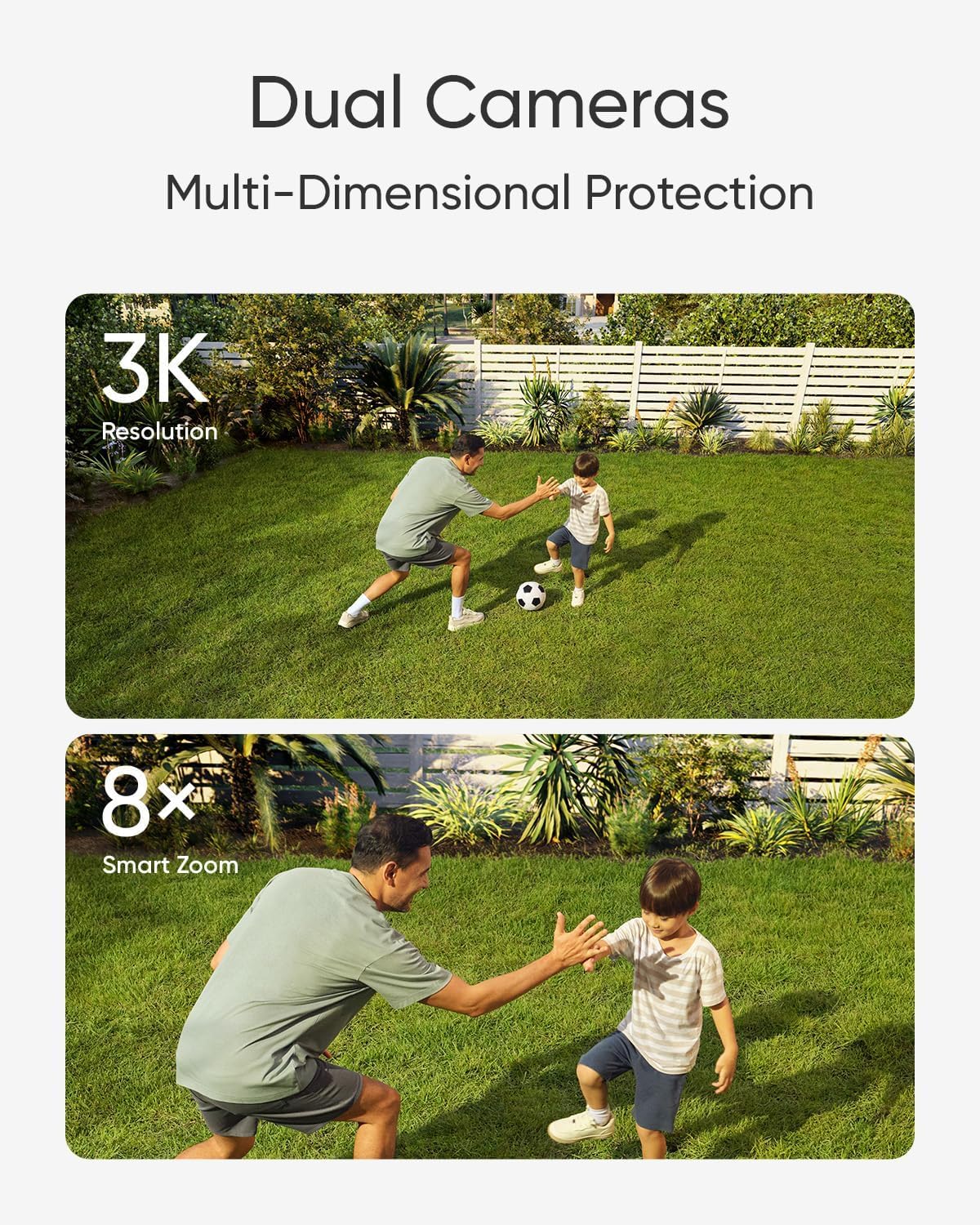 Detalle de eufy Security Floodlight Camera E340: Dual-Lens 360° Coverage with AI Tracking