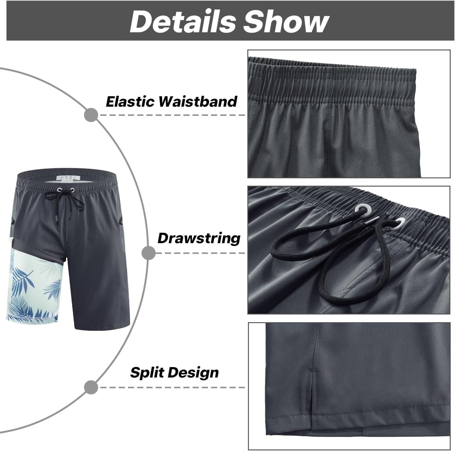 Thumbnail 5 de APTRO 2 in 1 Men’s Swim Trunks 9" with Zipper Pockets — Built-in Board Shorts