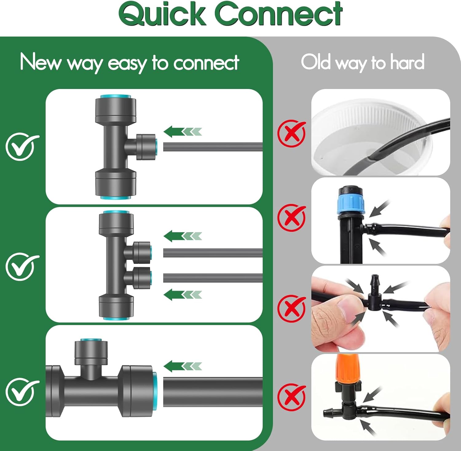 Thumbnail 5 de CyberOrd Drip Irrigation System Kit with built-in hose timer, 98ft tubing and 20 adjustable 360° nozzles