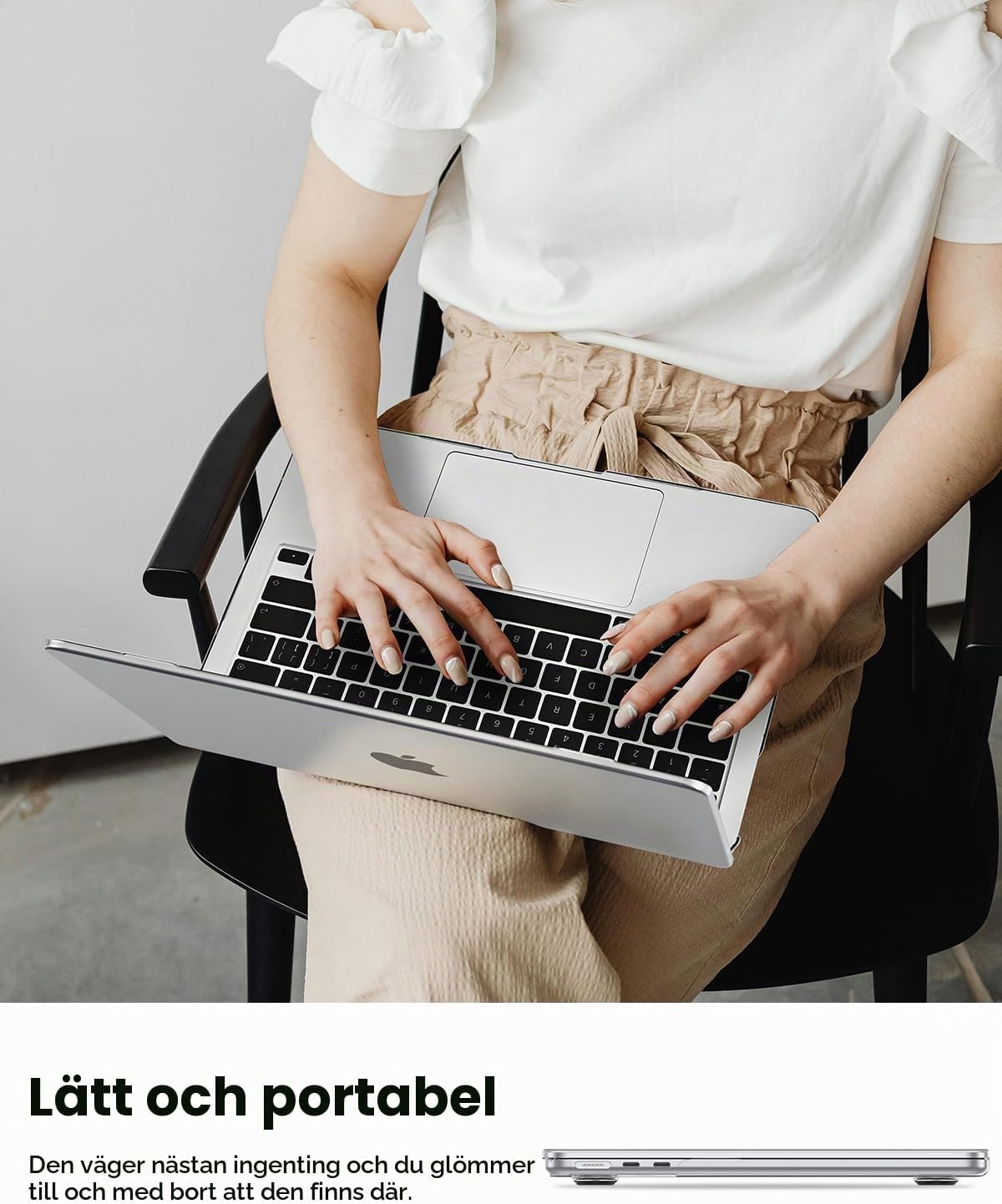 Detalle 1 de BlueSwan transparent hårdskal för MacBook Air 13,6 tum M2–M4