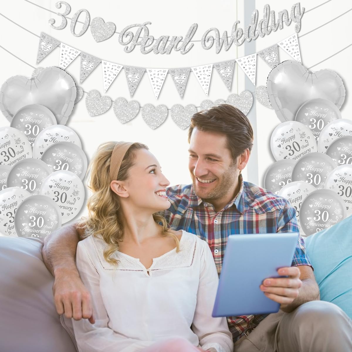 Thumbnail 6 de Perlen Hochzeit Deko – 30. Hochzeitstag Dekorationen von KISPATTI