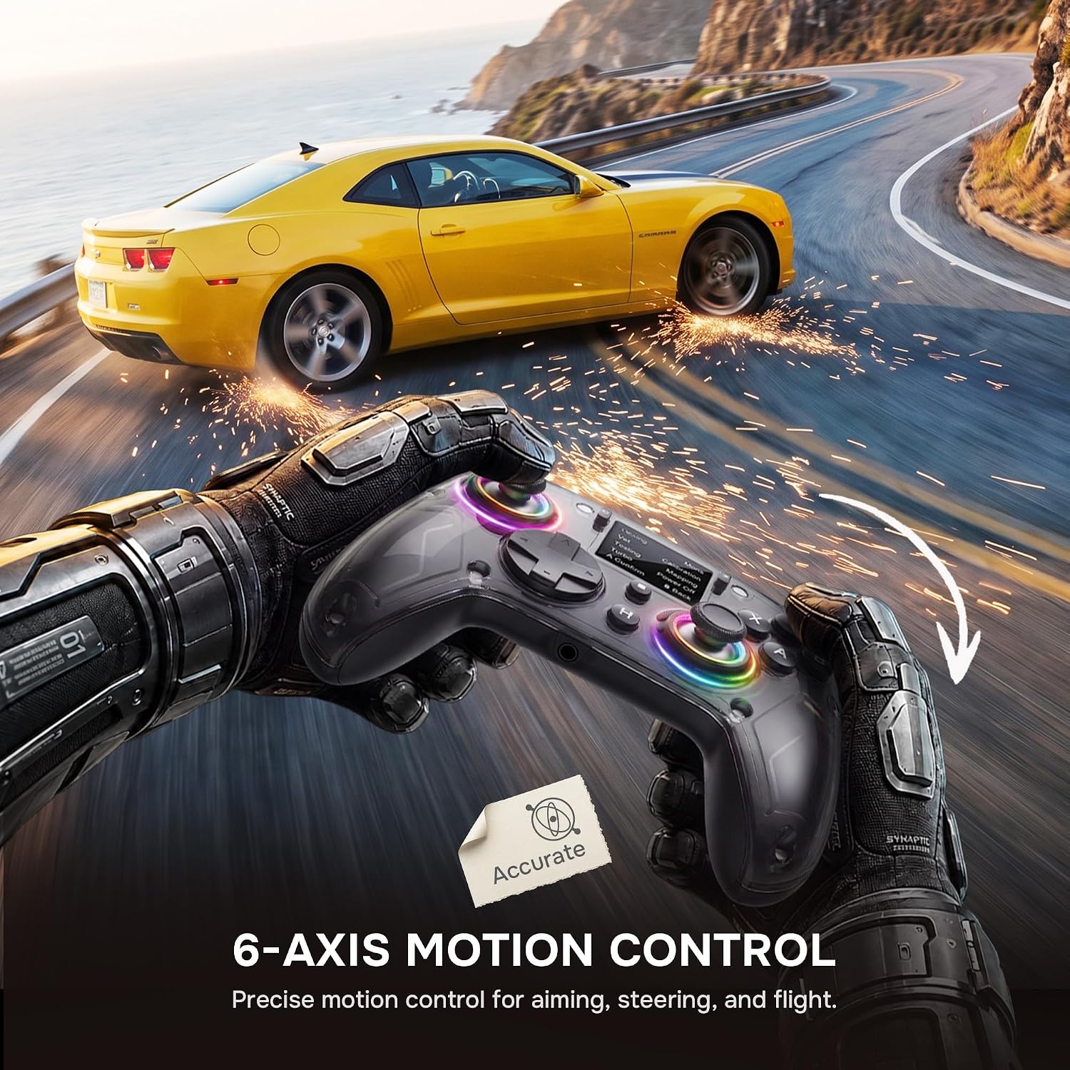 Thumbnail 6 de Transformers GUSGUG7 Wireless Gaming Controller with Interactive Screen, Hall Effect and 1000Hz