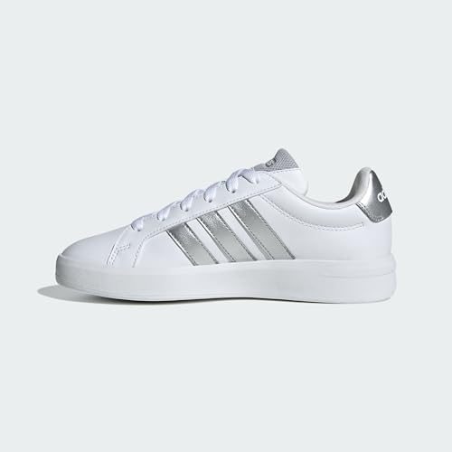 Thumbnail 3 de adidas Mixte Enfant Grand Court 3.0 Junior – Chaussures scolaires en White/Silver Métallisé