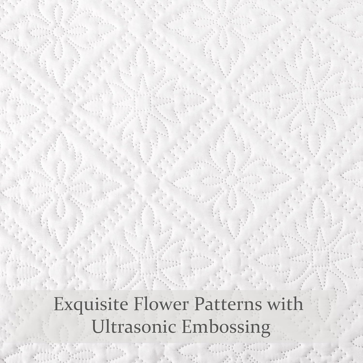 Thumbnail 4 de Exclusivo Mezcla Quilt Set, King White Floral Quilt with 2 Pillow Shams