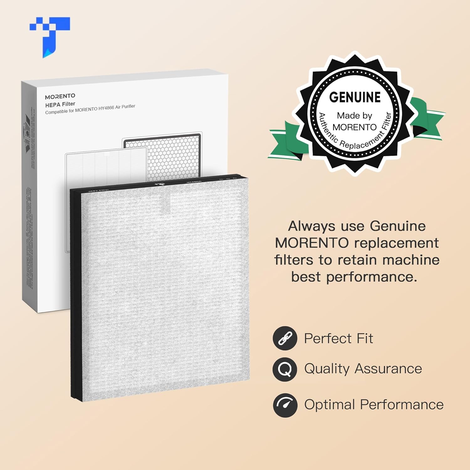 Detalle de MORENTO HY4866 replacement filter 2-pack