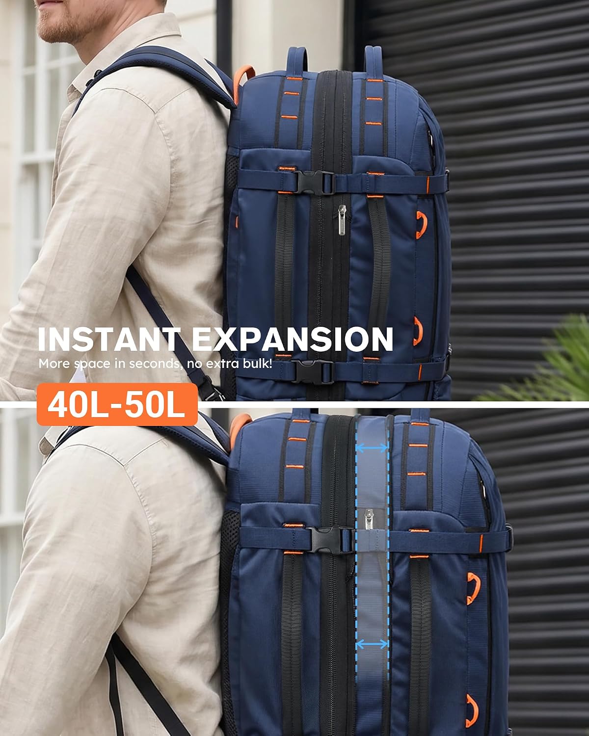 Thumbnail 4 de Tolaccea Travel Backpack 40L-50L with Wet/Dry Compartment — 15.6" Laptop Carry-On