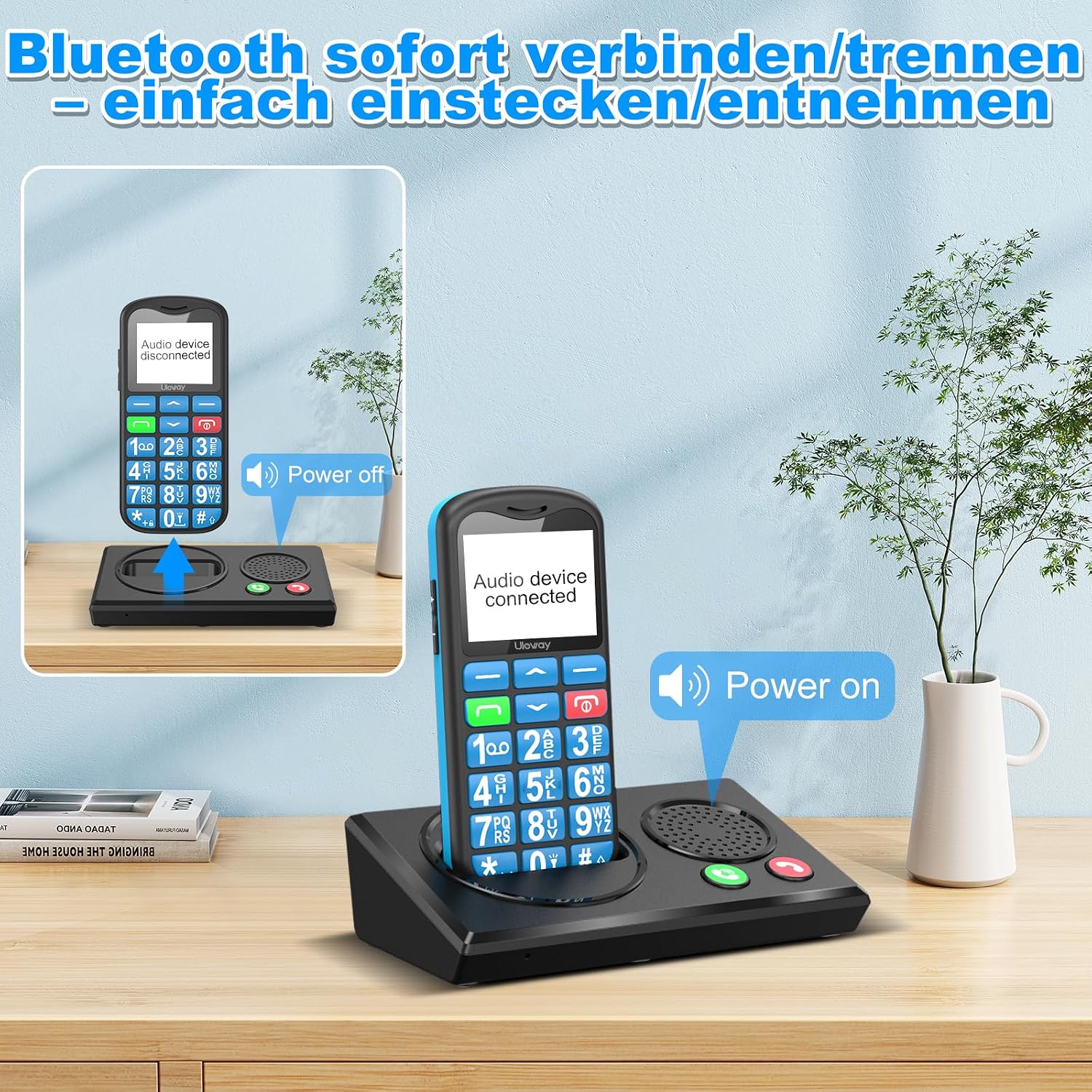 Detalle 2 de uleway 4G Seniorenhandy mit Lautsprecher