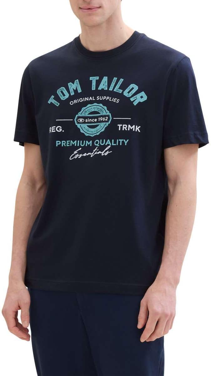 Thumbnail 5 de TOM TAILOR Herren T-Shirt aus Baumwolle mit Logo-Print