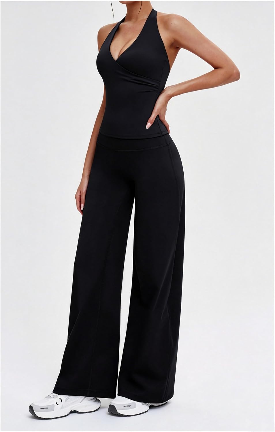 Detalle de KIKIMINK Pantaloni da yoga da donna Flared Leggings a vita alta
