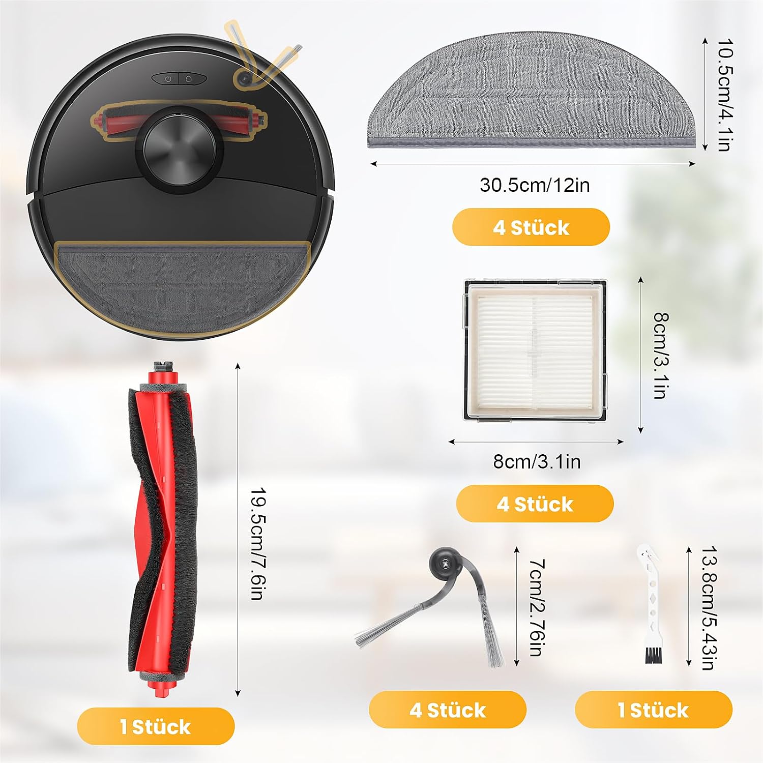 Detalle 2 de Zubehörset Roborock Q10 S5 15 Teile đ§č
