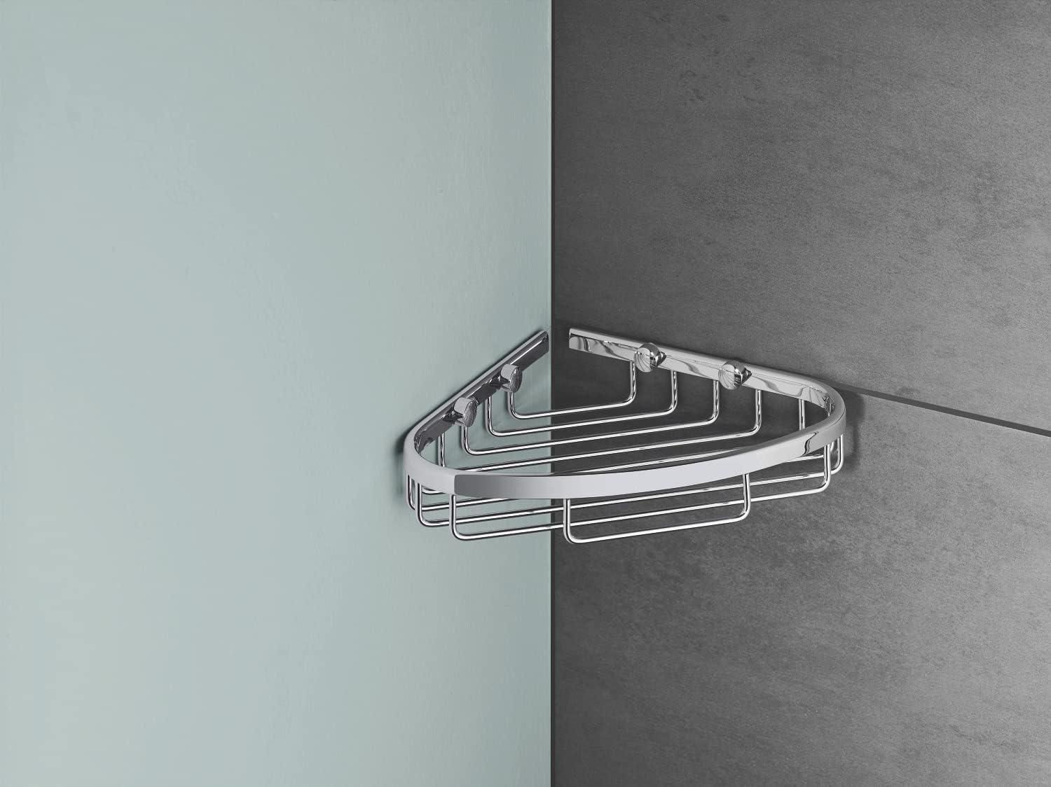 Detalle de GROHE Start Cosmopolitan Panier de Douche en Métal Chromé — Installation à Angle avec Vis Incluses (Réf. 41172000)