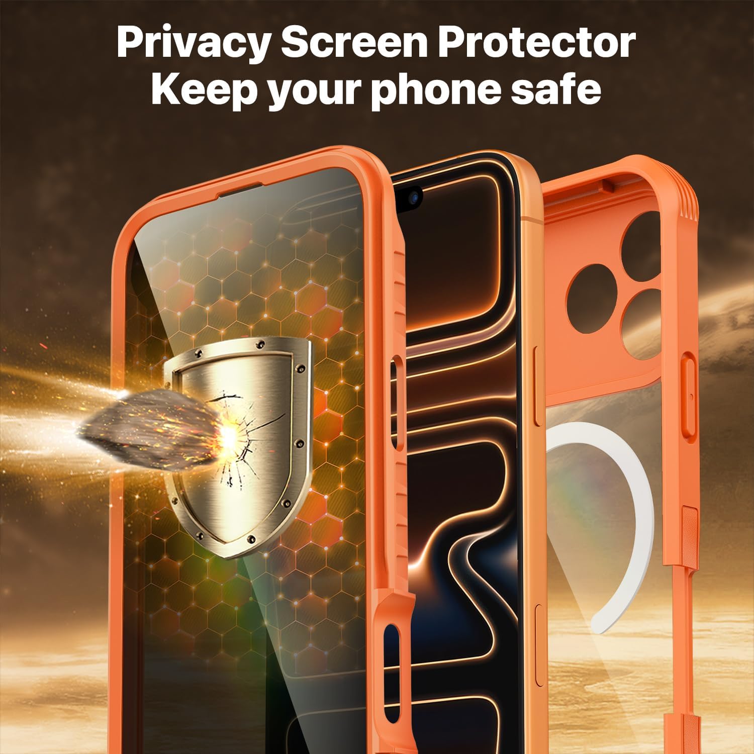 Detalle 2 de CENHUFO iPhone 17 Pro Max privacy case 6.9-inch