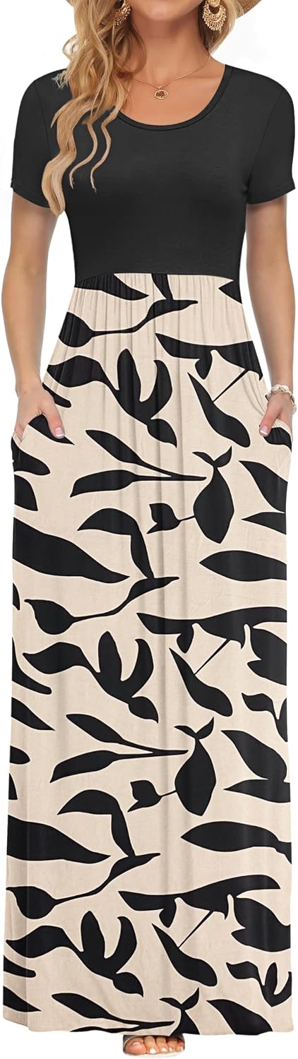 Detalle de AUSELILY Maxi Dress for Women - Summer Casual Long Dress with Pockets