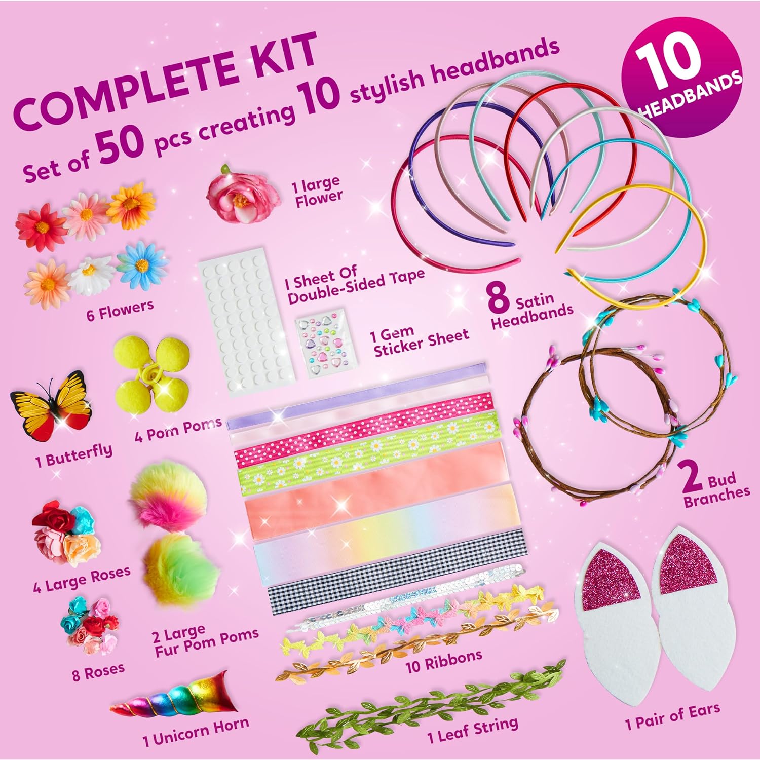 Thumbnail 2 de Klever Kits Headband Making Kit, 50+ Pieces