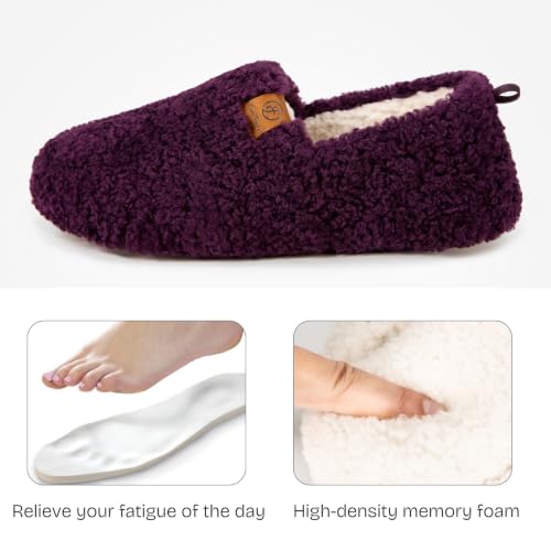 Thumbnail 3 de EverFoams Women Faux Shearling Indoor Slippers (Dark Aubergine, UK 5-6) by EverFoams