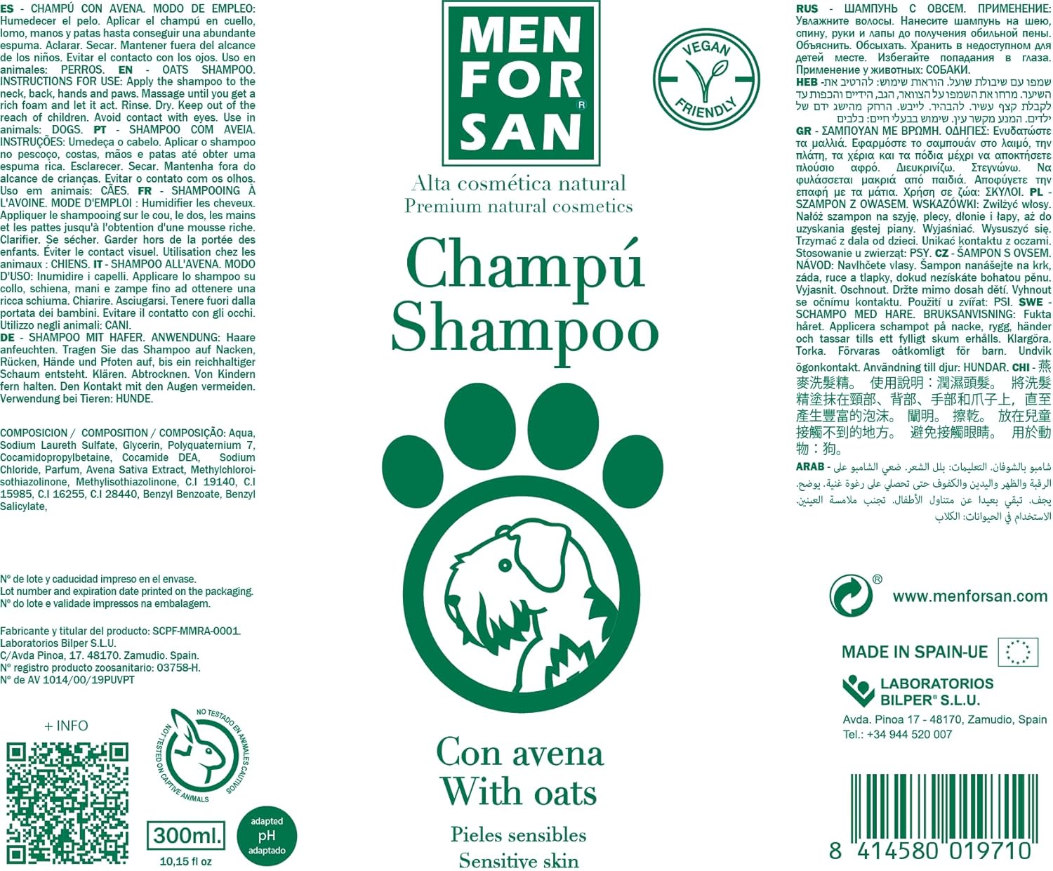 Detalle de Champù Perro con Avena 300 Ml – cuidado suave para pelaje y piel