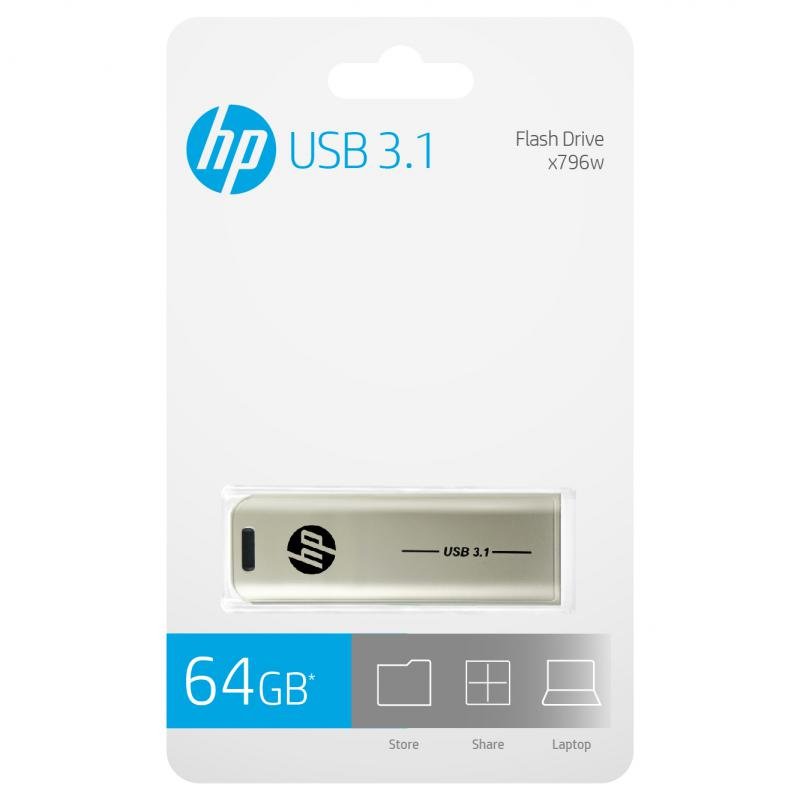 Detalle de HP X796W 64GB USB 3.1: almacenamiento rápido y práctico para archivos grandes