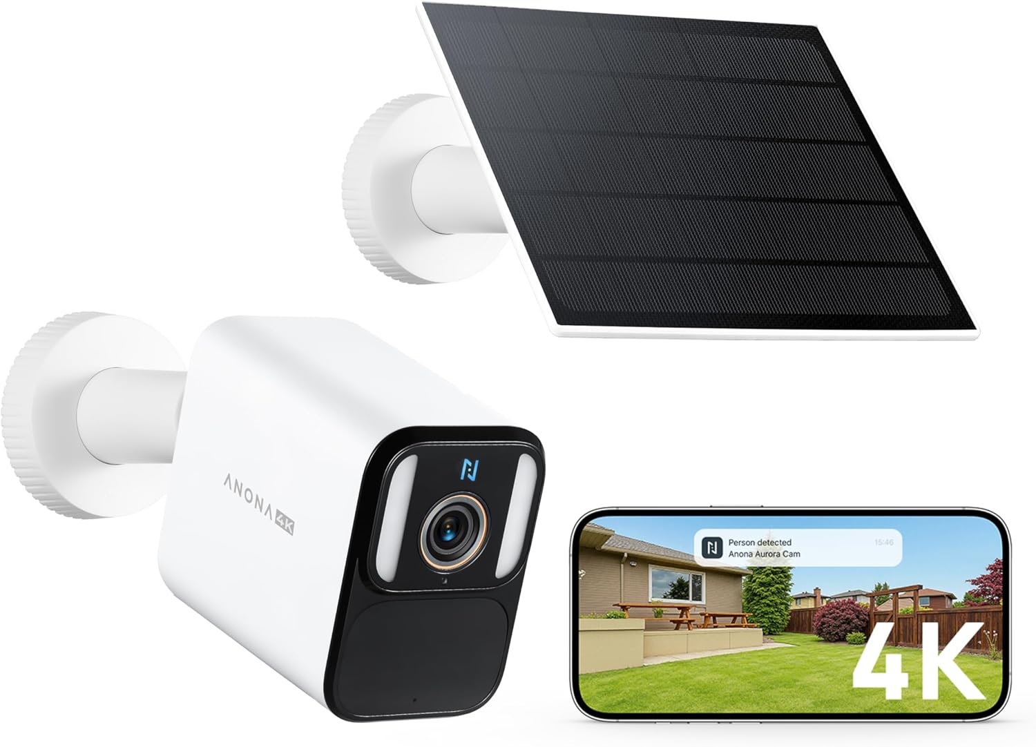 Detalle de Anona Aurora 4K Telecamera Wi-Fi Esterno Senza Fili con Pannello Solare: sicurezza sempre attiva