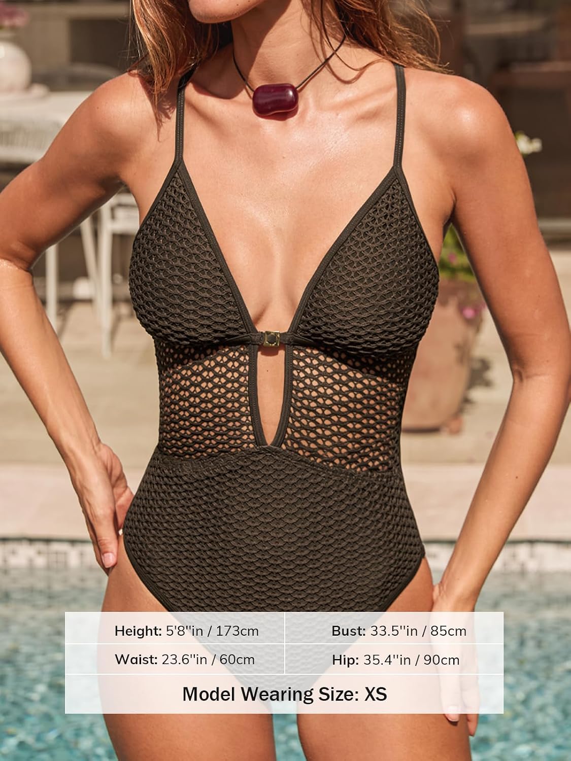 Thumbnail 5 de CUPSHE Maillot de bain texturé plongeant