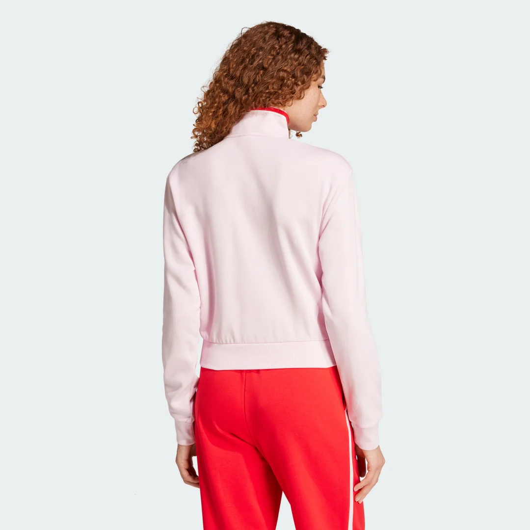 Thumbnail 1 de Sudadera Essentials Color Pop French Terry Crop Quarter-Zip de Adidas: comodidad con toque moderno en rosa