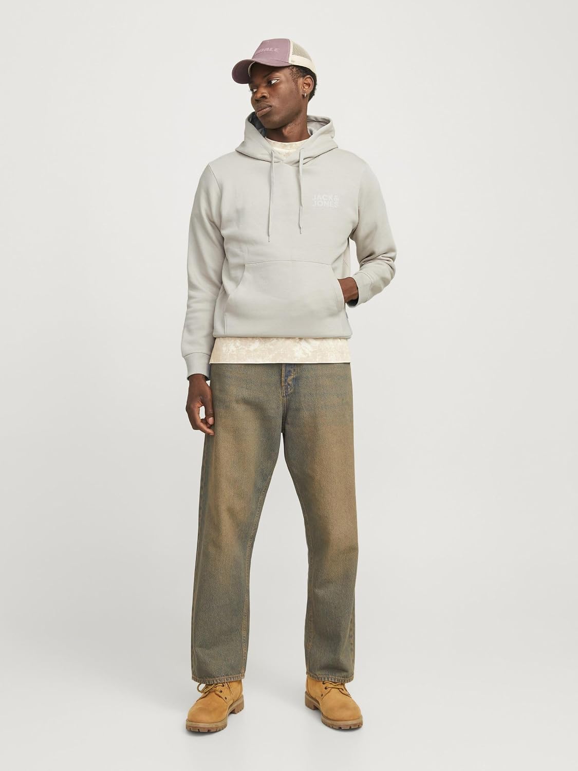 Detalle de JACK & JONES JJECORP felpa con cappuccio Old Logo da uomo, nero, taglio regular