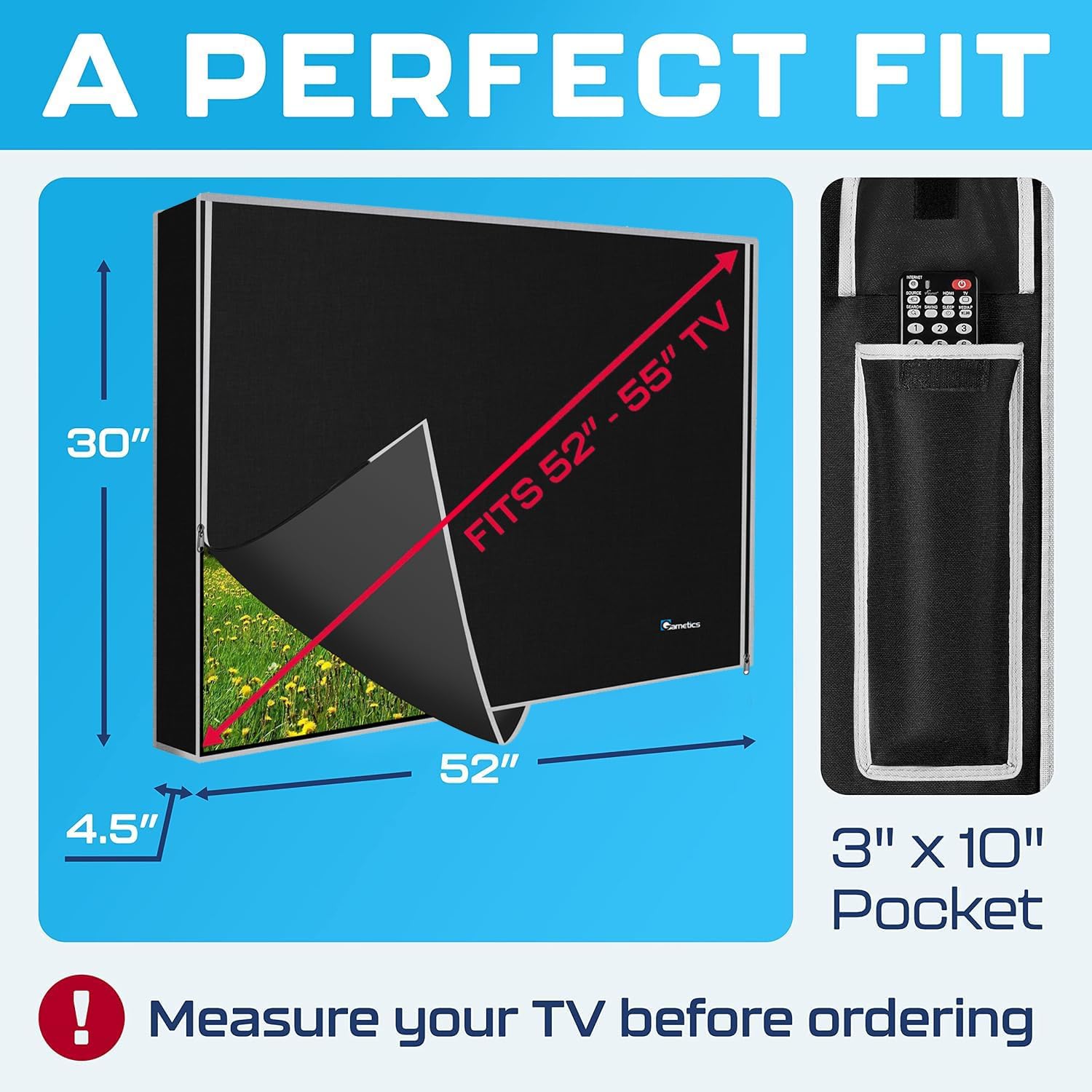Detalle de Outdoor TV Cover for 55 Inch Weatherproof & Waterproof TVs — Smart Shield Outdoor TV Screen Protector