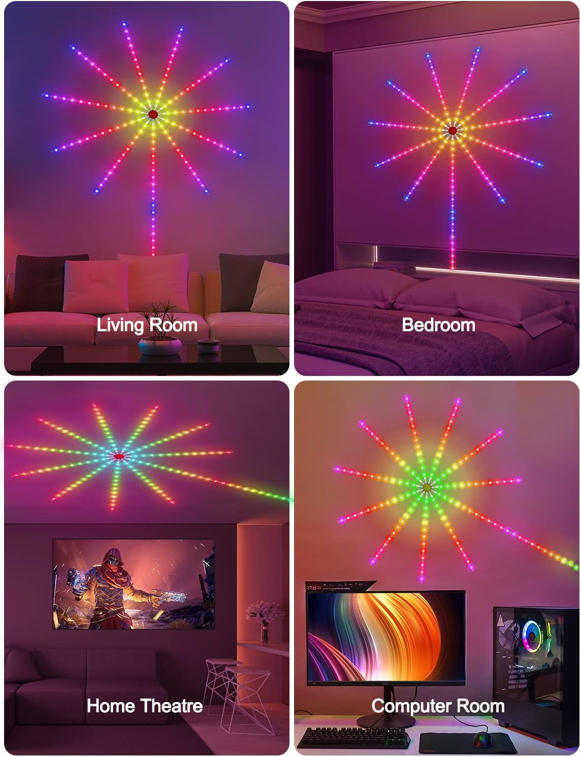 Thumbnail 4 de Daymeet Smart Firework LED Lights: RGBIC Dream Colour Strip for Bedrooms and Parties