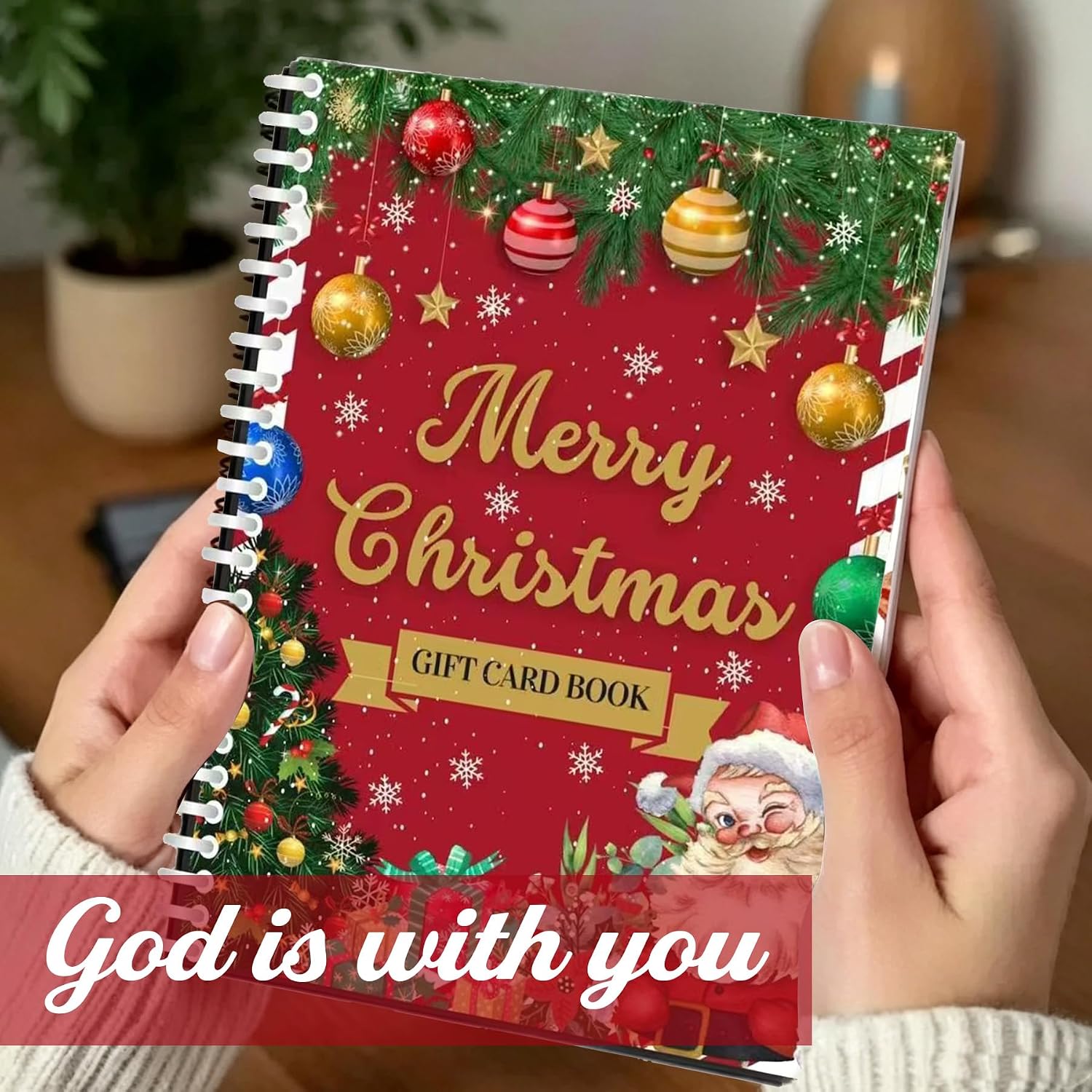 Detalle 2 de FCNHHDK Christmas Gift Card Booklet, 15-Page Spiral-Bound DIY Holder