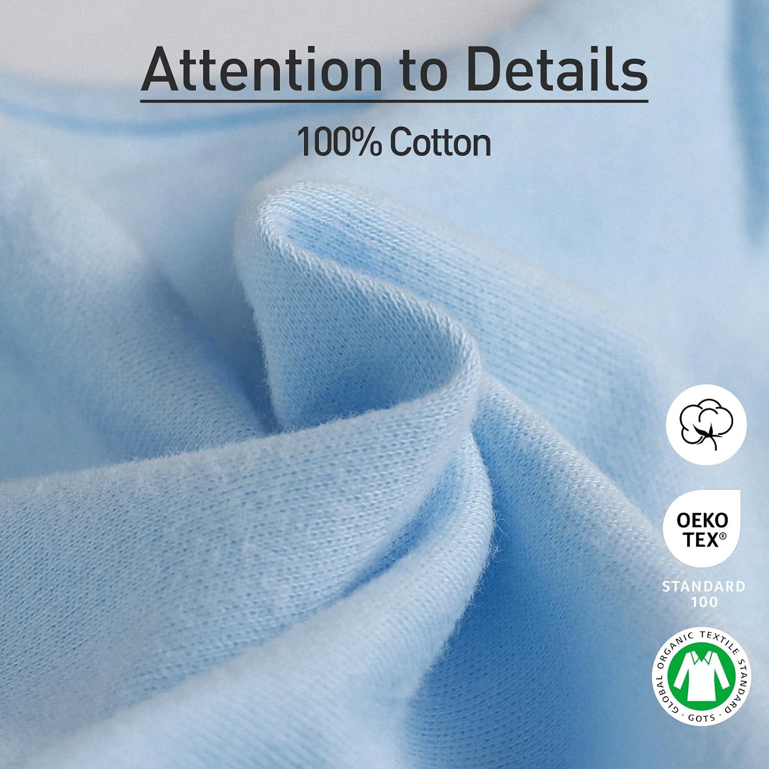 Thumbnail 6 de GLLQUEN BABY Swaddle Wraps for Newborns (0–3 Months) – 3 Pack, Sky Blue, 100% Organic Cotton (Oeko-Tex Standard 100)