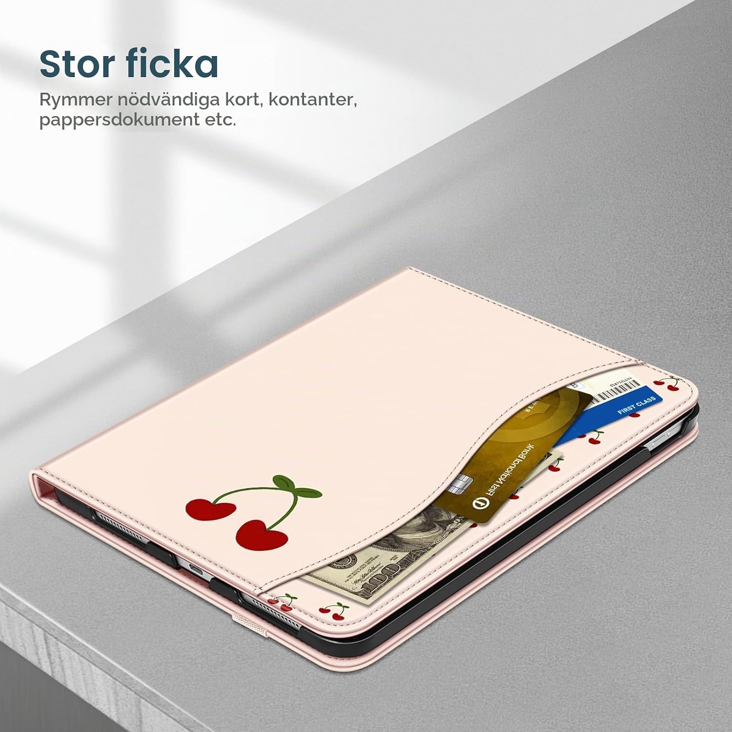 Detalle 1 de FINTIE fodral för iPad 10:e generationen med ställ, pennhållare och kortficka