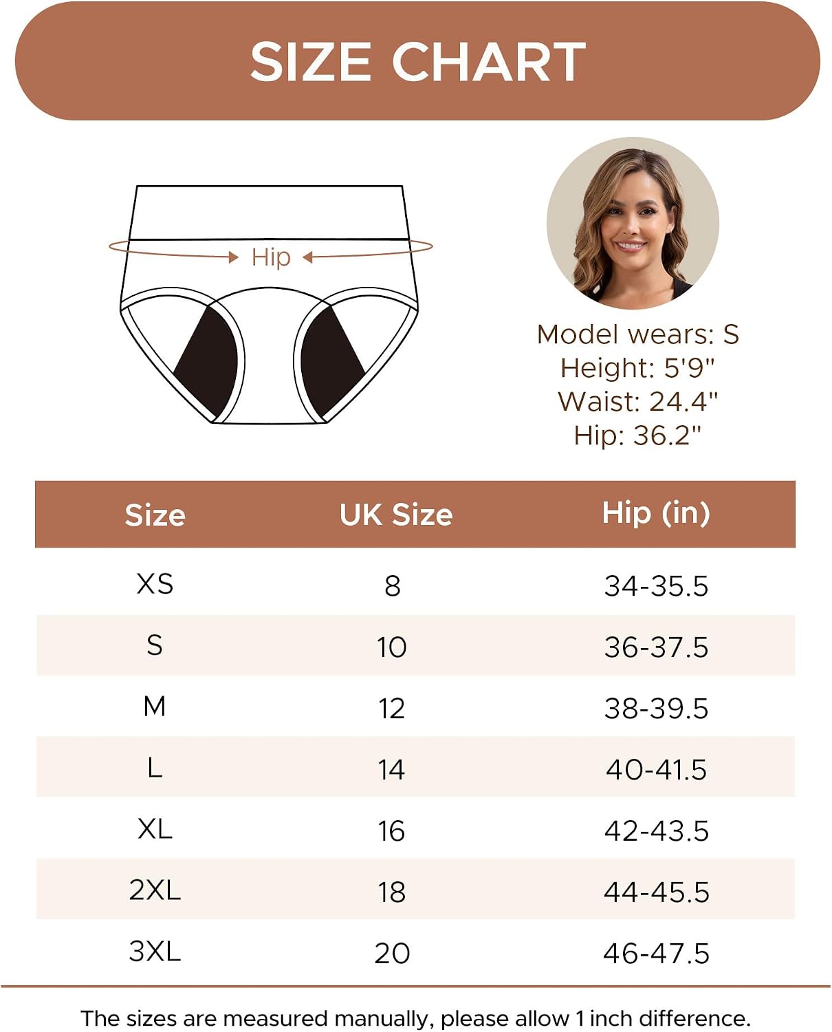 Thumbnail 5 de INNERSY Women Period Pants High Waist Postpartum Underwear Leakproof Pack of 3