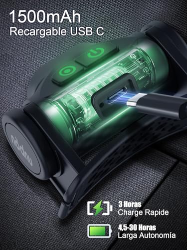 Thumbnail 4 de UNBON Linterna Frontal 1500mAh recargable 📷