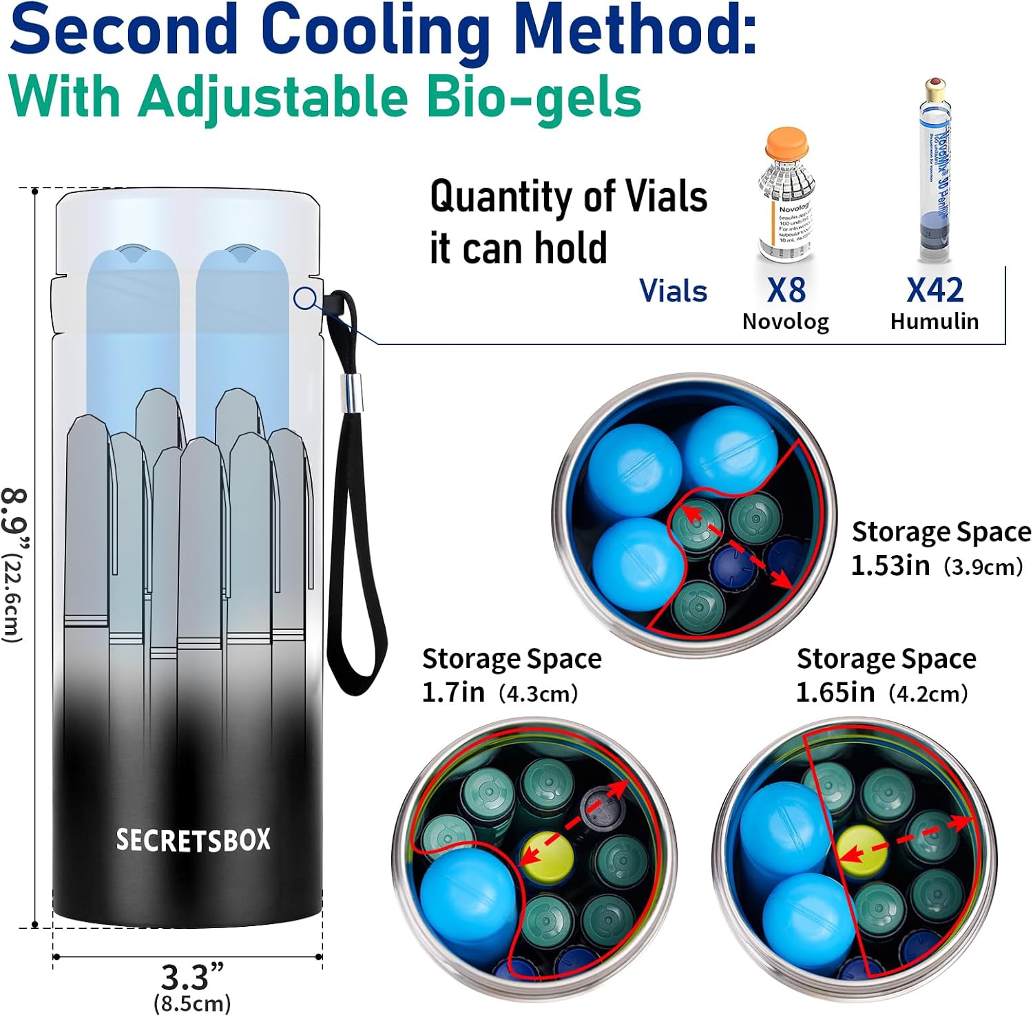 Thumbnail 2 de Insulin Kühlbox Elektrisch 2–8 °C – 900 ml, USB & Biogel-Kühlung für Reisen