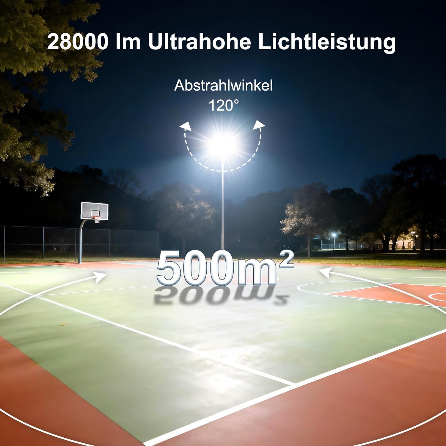 Thumbnail 4 de POWFUL 200W LED Strahler Außen mit Dämmerungssensor – 28.000 lm, IP67, 6500K